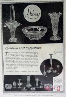 libbey glass company 1919 christmas gift vase basket bowl vintage ad