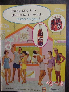 hires root beer 1956 bathing suits cola fun vintage ad