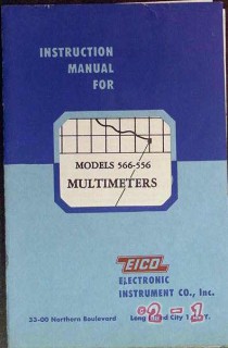 eico multimeters instruction manual models 556-556 book eico multimeters instruction manual models 556-556 book