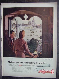 douglas airliner dc7 airplane fly faster plane vintage ad