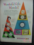 westclox 1958 christmas clocks watches gift vintage ad