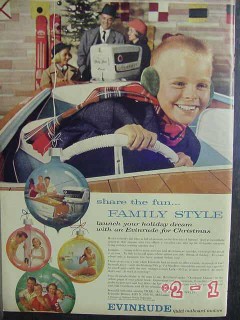 evinrude outboard boat motors 1957 christmas boating vintage ad evinrude outboard boat motors 1957 christmas boating vintage ad