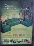 kroehler furniture company 1950 sofa chairs sectional vintage ad