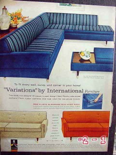 international furniture 1959 variations fit every wall sofa vintage ad