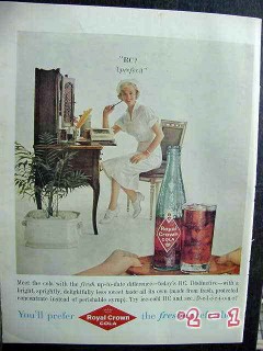 royal crown cola 1959 nurse prefer rc vintage ad