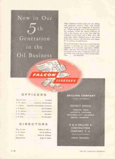 Falcon Seaboard Drilling Company 1959 Vintage Ad Oil Fifth Generation Falcon Seaboard Drilling Company 1959 Vintage Ad Oil Fifth Generation