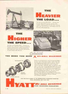 Hyatt Roller Bearing Company 1959 Vintage Ad Hy-Roll Heavier Higher