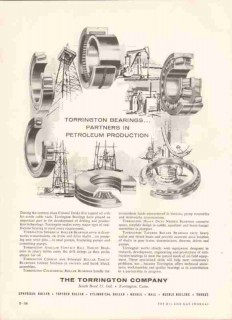 Torrington Company 1959 Vintage Ad Oil Drilling Bearings Partners