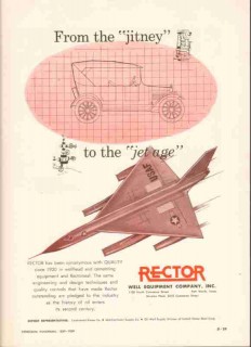 Rector Well Equipment Company 1959 Vintage Ad Oil Wellhead Jitney Jet Rector Well Equipment Company 1959 Vintage Ad Oil Wellhead Jitney Jet