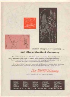 Chas Martin Company 1959 Vintage Ad Oil Petroleum Shipping Receiving Chas Martin Company 1959 Vintage Ad Oil Petroleum Shipping Receiving