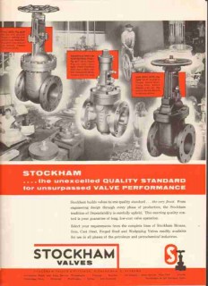 Stockham Valves Fittings Company 1959 Vintage Ad Oil Quality Standard Stockham Valves Fittings Company 1959 Vintage Ad Oil Quality Standard