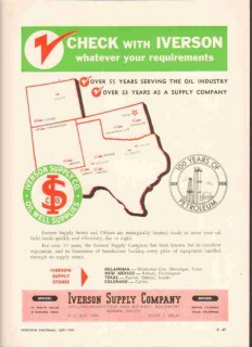 Iverson Supply Company 1959 Vintage Ad Oil Industry Requirements Check Iverson Supply Company 1959 Vintage Ad Oil Industry Requirements Check