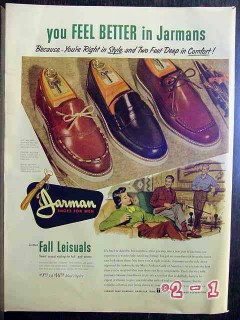 jarman mens shoes 1952 you feel better fall leisuals vintage ad jarman mens shoes 1952 you feel better fall leisuals vintage ad