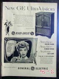 general electric 1952 lucille ball ultra-vision television vintage ad