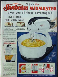 sunbeam mixmaster 1952 electric kitchen mixer vintage ad sunbeam mixmaster 1952 electric kitchen mixer vintage ad