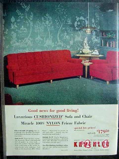 kroehler furniture company 1953 nylon sofa chair furniture vintage ad