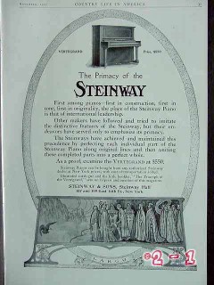 steinway and sons 1907 vertegrand primacy vintage ad