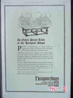 hampton shops 1917 ny oaken priory table furniture vintage ad