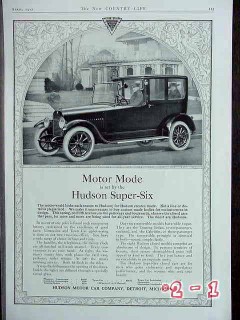 hudson super six 1917 limousine car vintage ad