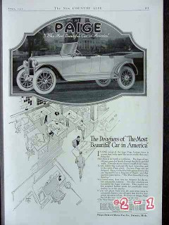 paige 1917 detroit motor car company automobile designers vintage ad