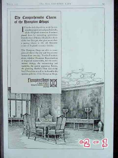 hampton shops 1917 furniture tapestries pewter porcelain vintage ad