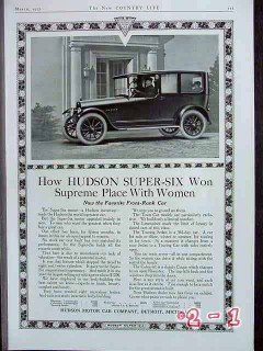 hudson super six 1917 women limousine car vintage ad hudson super six 1917 women limousine car vintage ad