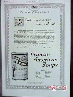 franco-american food company 1917 ox tail soup vintage ad