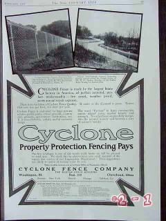 cyclone fence co 1917 deere butterworth property protection vintage ad