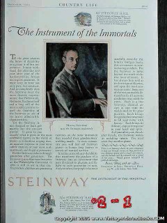 steinway and sons 1925 mischa levitzka immortals piano vintage ad
