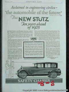 stutz motor car company 1926 new stutz ten years ahead car vintage ad 
