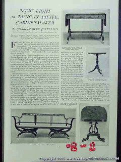 new light on duncan phyfe cabinetmaker 1922 magazine vintage article