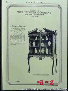 hayden company 1922 georgian cabinet mahogany furniture vintage ad