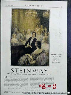 steinway and sons 1921 f louis mora painting piano vintage ad