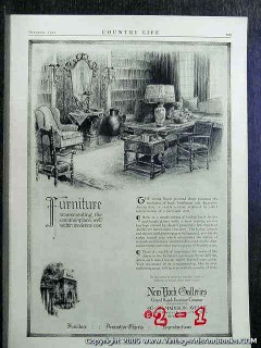 new york galleries 1922 antique desk chair furniture vintage ad
