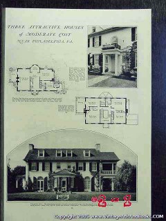 three houses moderate cost near phil pa 1921 home plan vintage article