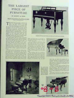 piano - the largest piece of furniture 1926 pianos vintage article 
