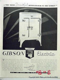 gibson electric refrigerator corp 1932 art deco icebox vintage ad