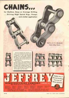 Jeffrey Mfg Company 1951 Vintage Ad Oil Field Chains Drilling Rigs Jeffrey Mfg Company 1951 Vintage Ad Oil Field Chains Drilling Rigs