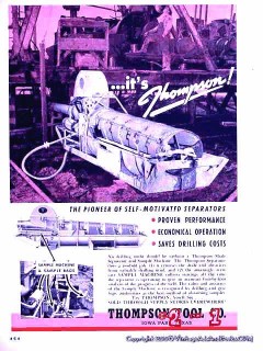 Thompson Tool Company 1951 Vintage Ad Oil Gas Well Drilling Separators Thompson Tool Company 1951 Vintage Ad Oil Gas Well Drilling Separators