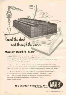 Marley Company 1951 Vintage Ad Oil Double-Flow Cooling Towers Clock Marley Company 1951 Vintage Ad Oil Double-Flow Cooling Towers Clock