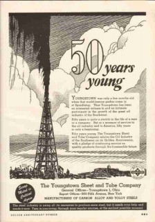 Youngstown Sheet Tube Company 1951 Vintage Ad Oil Field 50 Years Young Youngstown Sheet Tube Company 1951 Vintage Ad Oil Field 50 Years Young