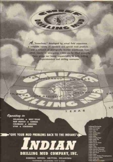 Indian Drilling Mud Company 1951 Vintage Ad Oil Petroleum Well Chief Indian Drilling Mud Company 1951 Vintage Ad Oil Petroleum Well Chief