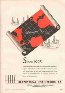 Petty Geophysical Engineering Company 1951 Vintage Ad Oil Gas Surveys