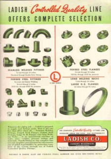 Ladish Company 1951 Vintage Ad Oil Gas Pipeline Fittings Necks Flanges