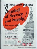 Mid-Continent Supply Company 1951 Vintage Ad Oil Gas Blue Neon Derrick Mid-Continent Supply Company 1951 Vintage Ad Oil Gas Blue Neon Derrick