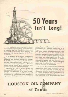 Houston Oil Company of Texas 1951 Vintage Ad Petroleum Gas Drilling