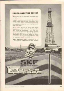 SKF Industries Inc 1951 Vintage Ad Oil Well Ball Roller Bearing Finger SKF Industries Inc 1951 Vintage Ad Oil Well Ball Roller Bearing Finger