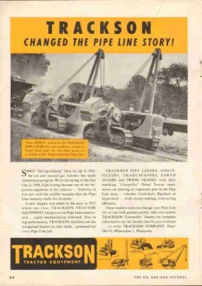 Trackson Company 1951 Vintage Ad Oil Pipe Line Tractor Equipment Story Trackson Company 1951 Vintage Ad Oil Pipe Line Tractor Equipment Story