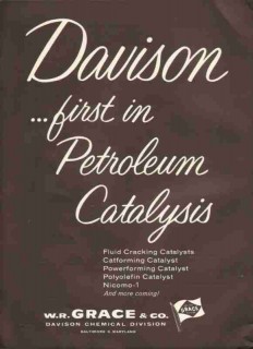 W R Grace Company 1959 Vintage Ad Davison Chemical Gas Oil Catalysis W R Grace Company 1959 Vintage Ad Davison Chemical Gas Oil Catalysis