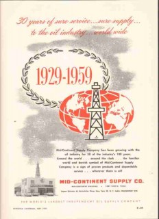 Mid-Continent Supply Company 1959 Vintage Ad Oil Industry World Wide